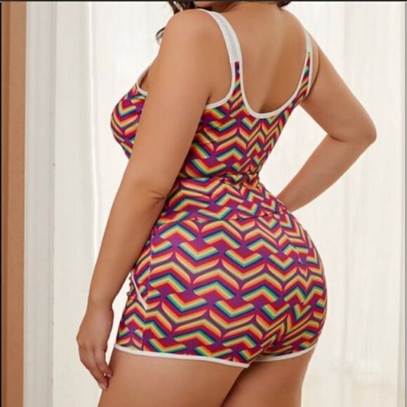 pride rainbow heart tank top shorts - Picture 1 of 9